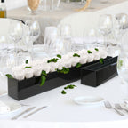 Pot de fleurs rectangulaire réversible en verre noir