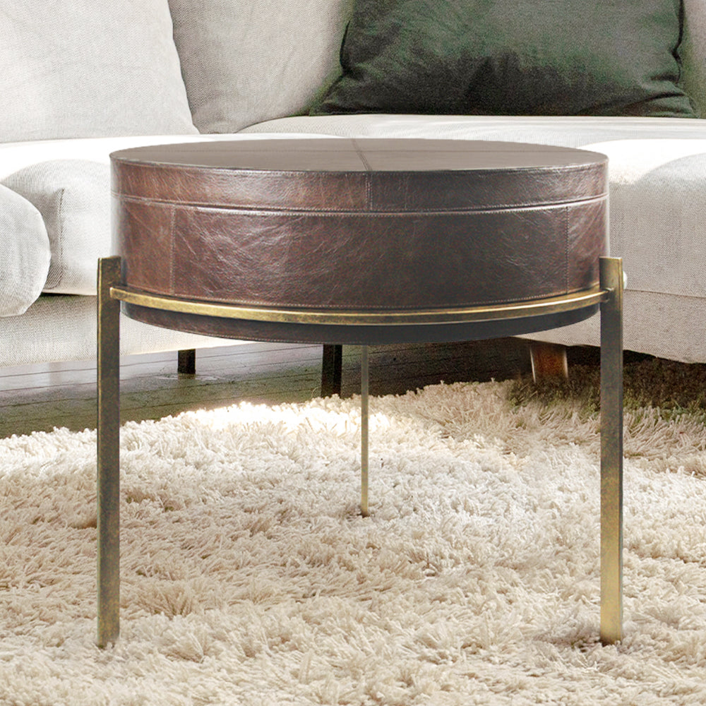 Table basse d'appoint en cuir
