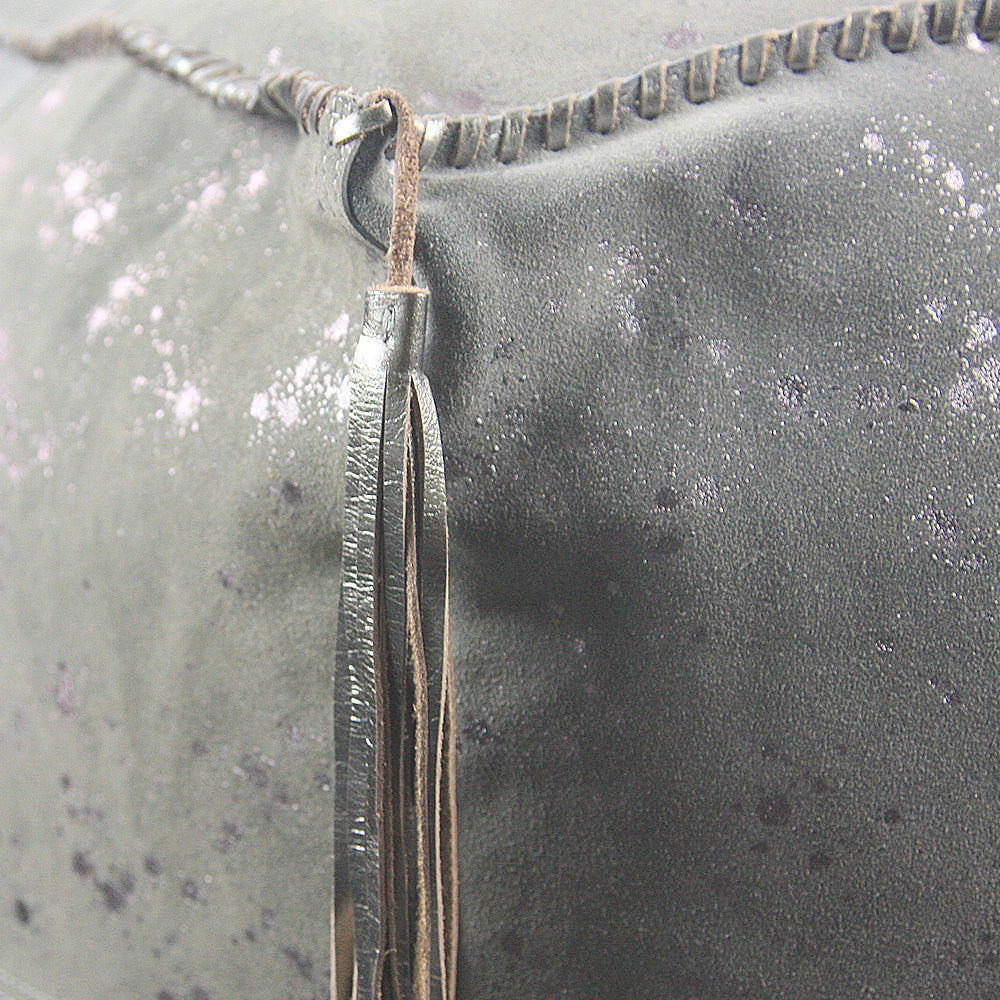 Pouf/Repose-pieds ottoman à motif métallisé moucheté