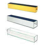 Pot de fleurs rectangulaire en verre miroir