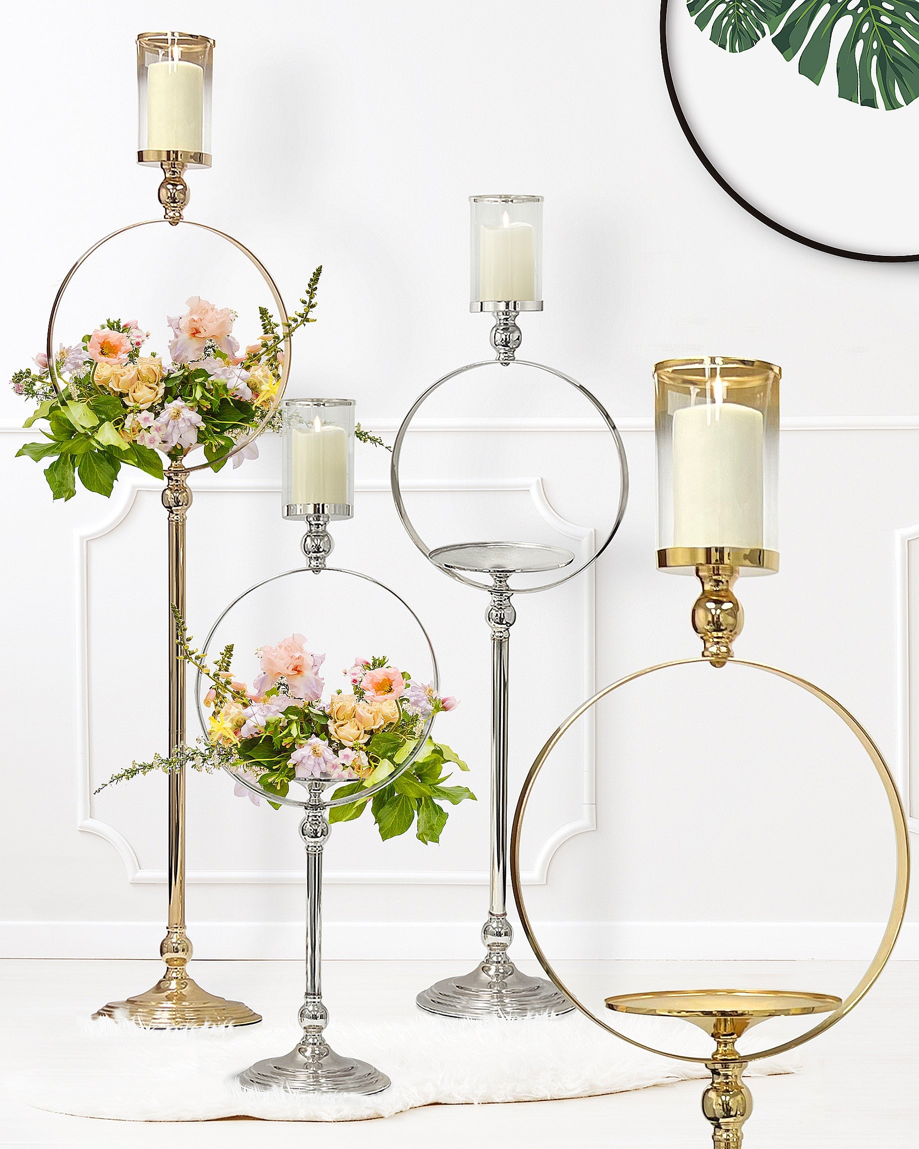 Support à bougie de sol Halo