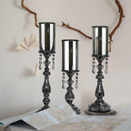 Bougeoir en cristal noir
