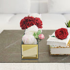 Pot de fleurs rectangulaire en verre miroir