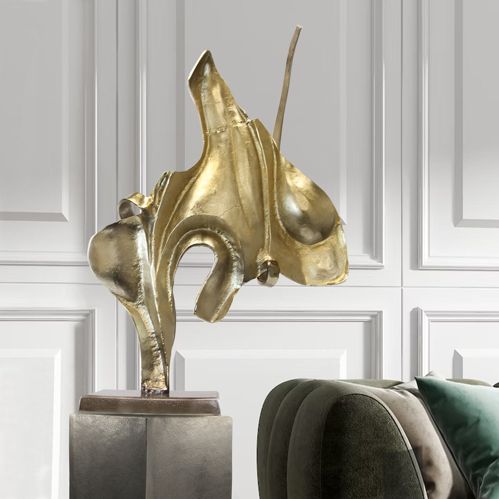 Grande sculpture abstraite en métal