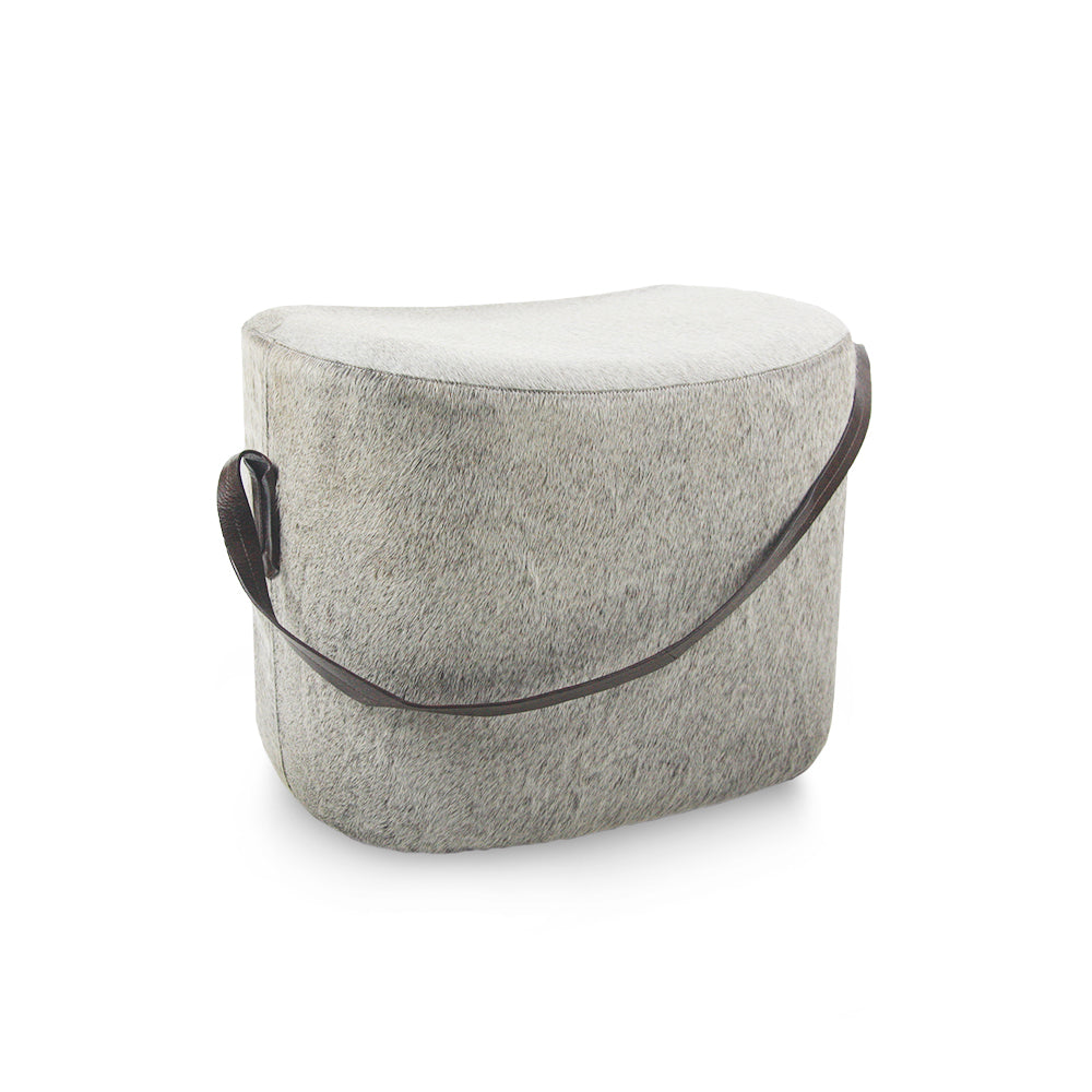 Pouf/Repose-pieds gris chiné