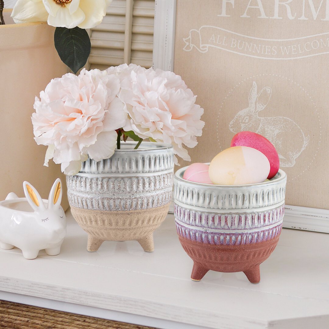 Pot et jardinière en céramique de style bohème