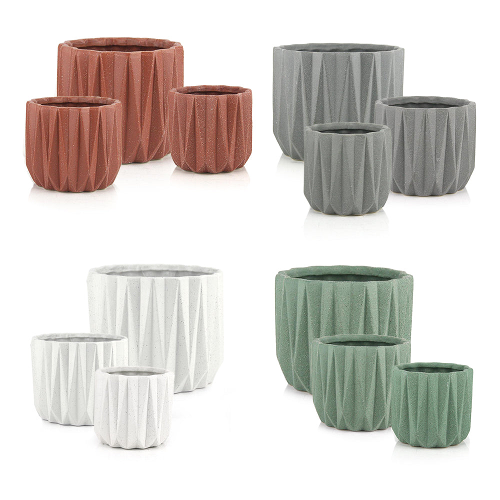 Pot en céramique géométrique