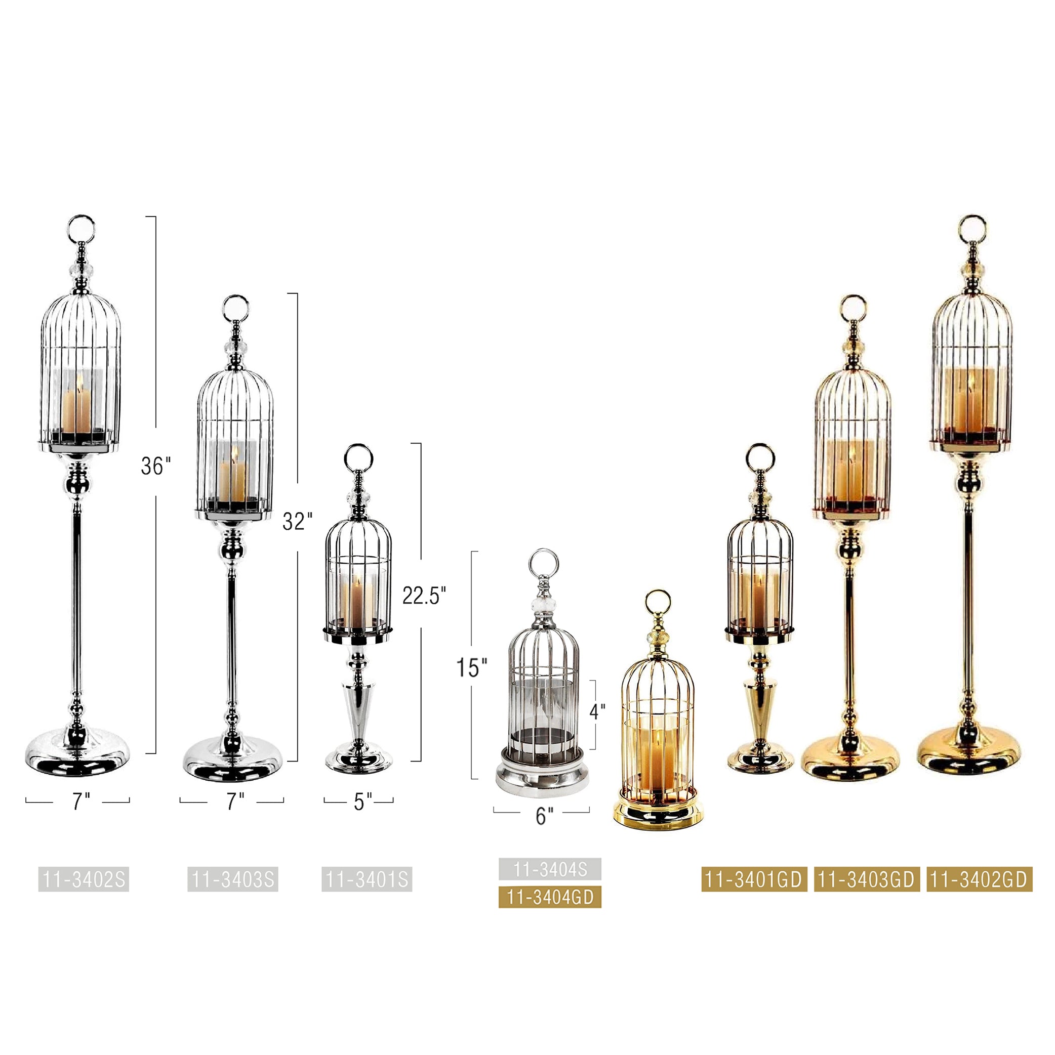 Bougeoir en forme de cage à oiseaux