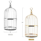 Présentoir à gâteaux à deux étages en forme de cage à oiseaux