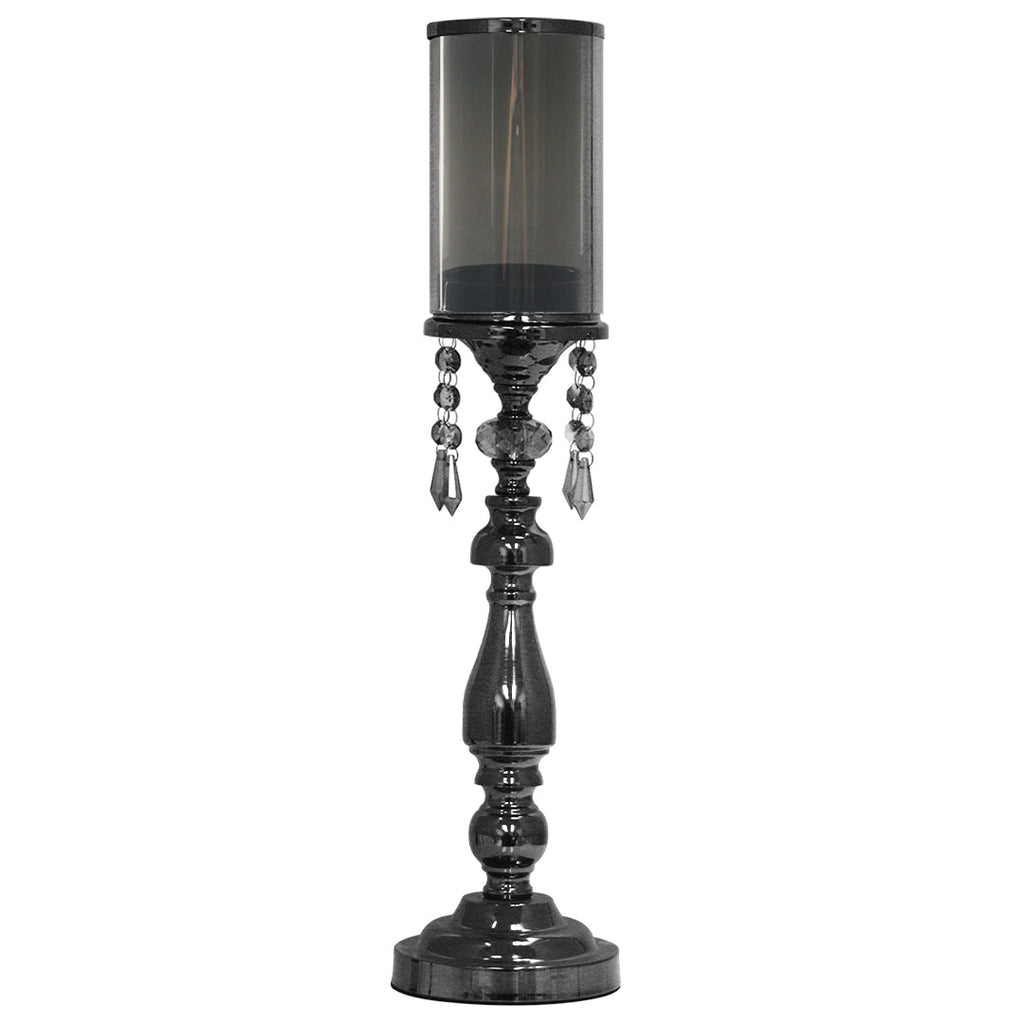 Bougeoir en cristal noir