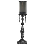 Bougeoir en cristal noir