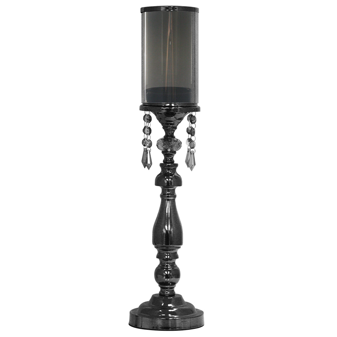 Bougeoir en cristal noir