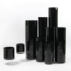 Vase cylindrique en verre noir multicouche