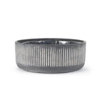 Pot de fleurs en céramique à rainures en bambou