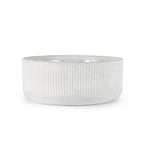 Pot de fleurs en céramique à rainures en bambou