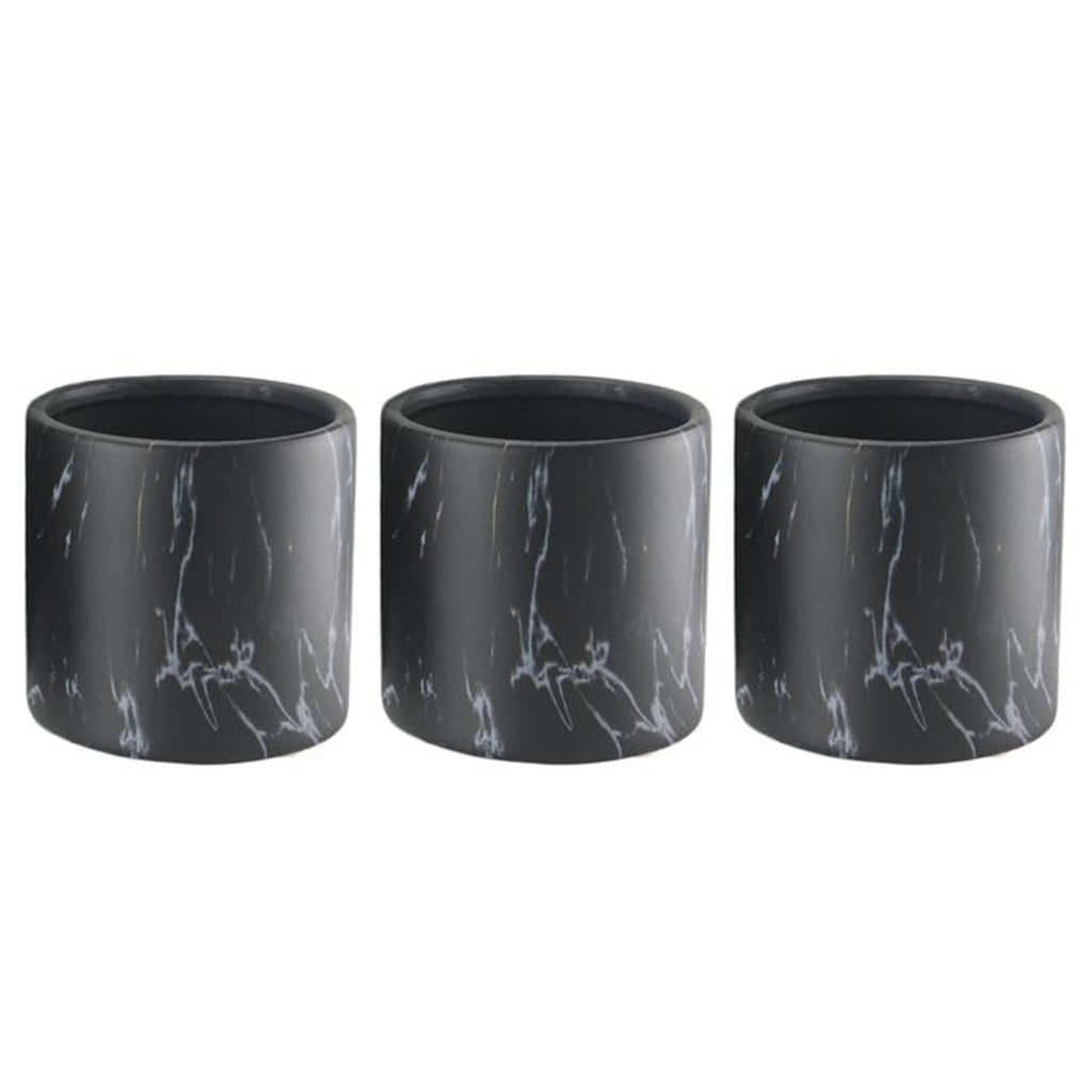 Pot rond d'intérieur en céramique effet marbre