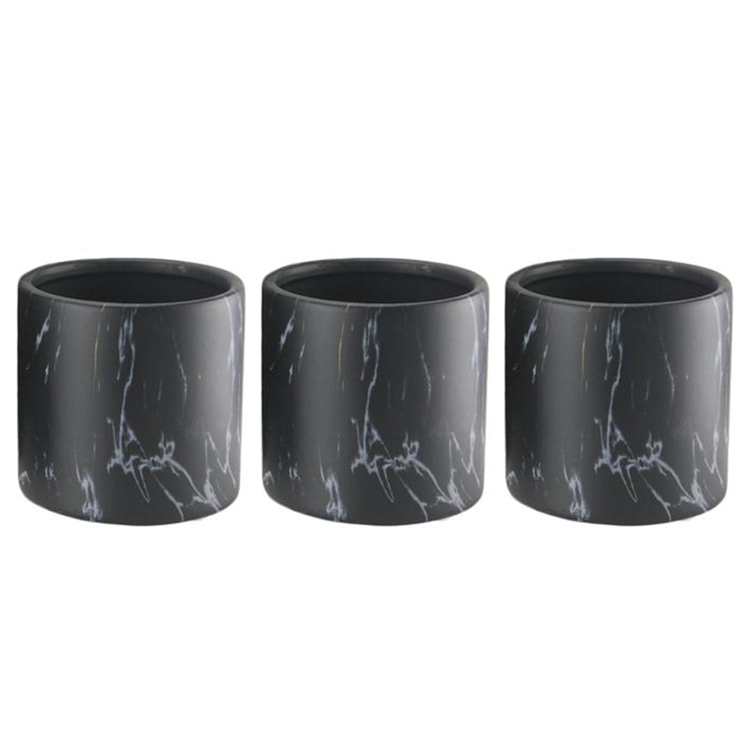 Pot rond d'intérieur en céramique effet marbre