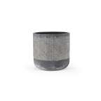 Pot de fleurs en céramique à rainures en bambou