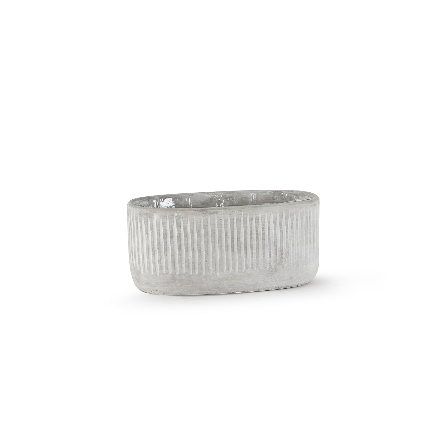 Pot de fleurs en céramique à rainures en bambou