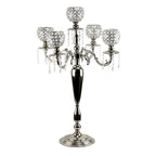 Candélabre suspendu en cristal à 5 ​​bras