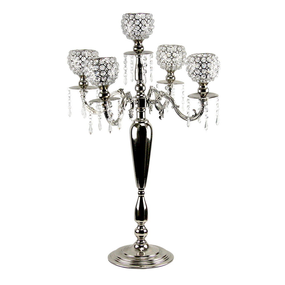 Candélabre suspendu en cristal à 5 ​​bras