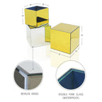 Cube d'aquarium floral à miroir réversible