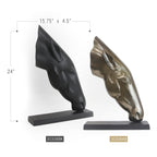 Sculpture de tête de cheval en métal