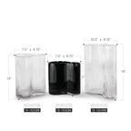 Vase en verre de qualité supérieure à côtes ondulées