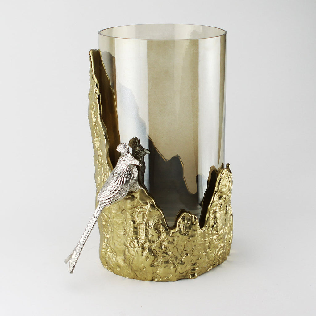 Bougeoir avec vase ouragan en verre