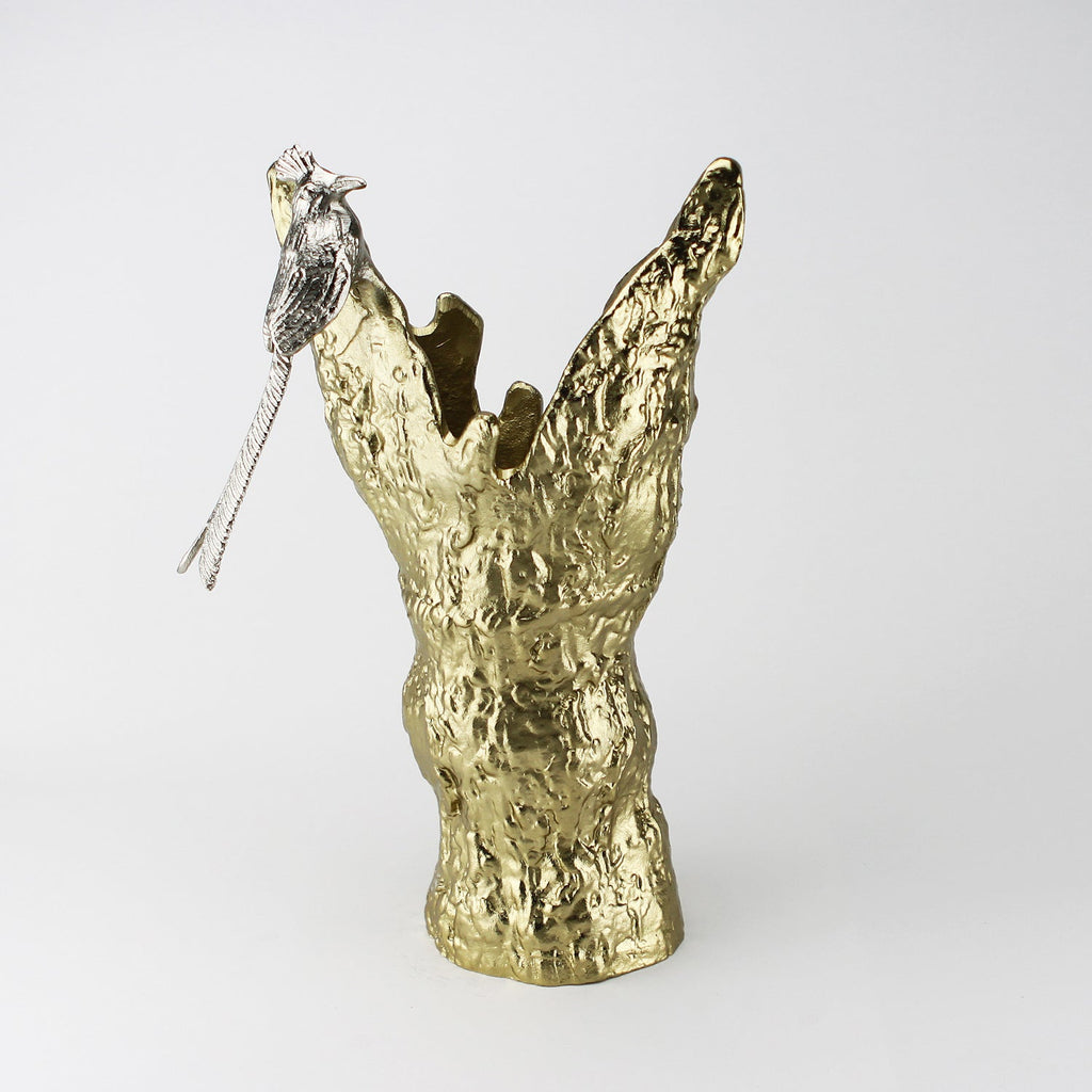 Vase en métal nickelé