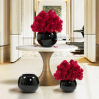 Vase bulle en verre noir