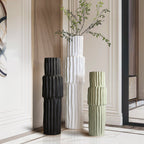 Grands vases de sol cannelés/nervurés