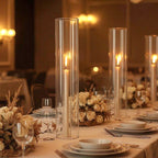 Bougeoir ouragan en verre plissé (lot de 6)