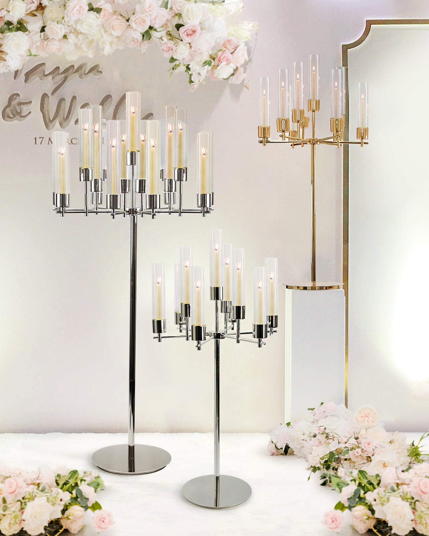 Grand candélabre de sol à 17 bras