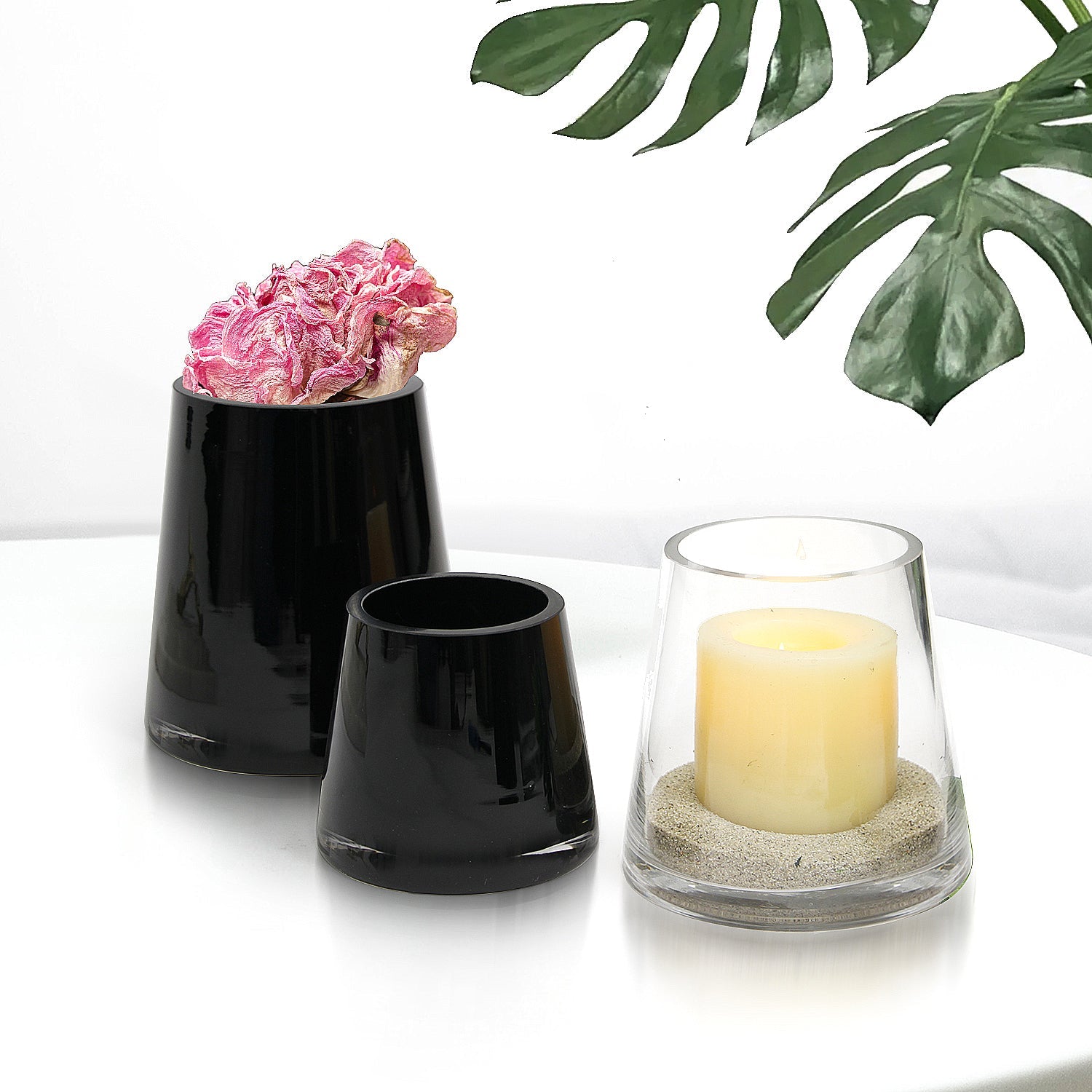 Vase en verre coloré uni de qualité supérieure