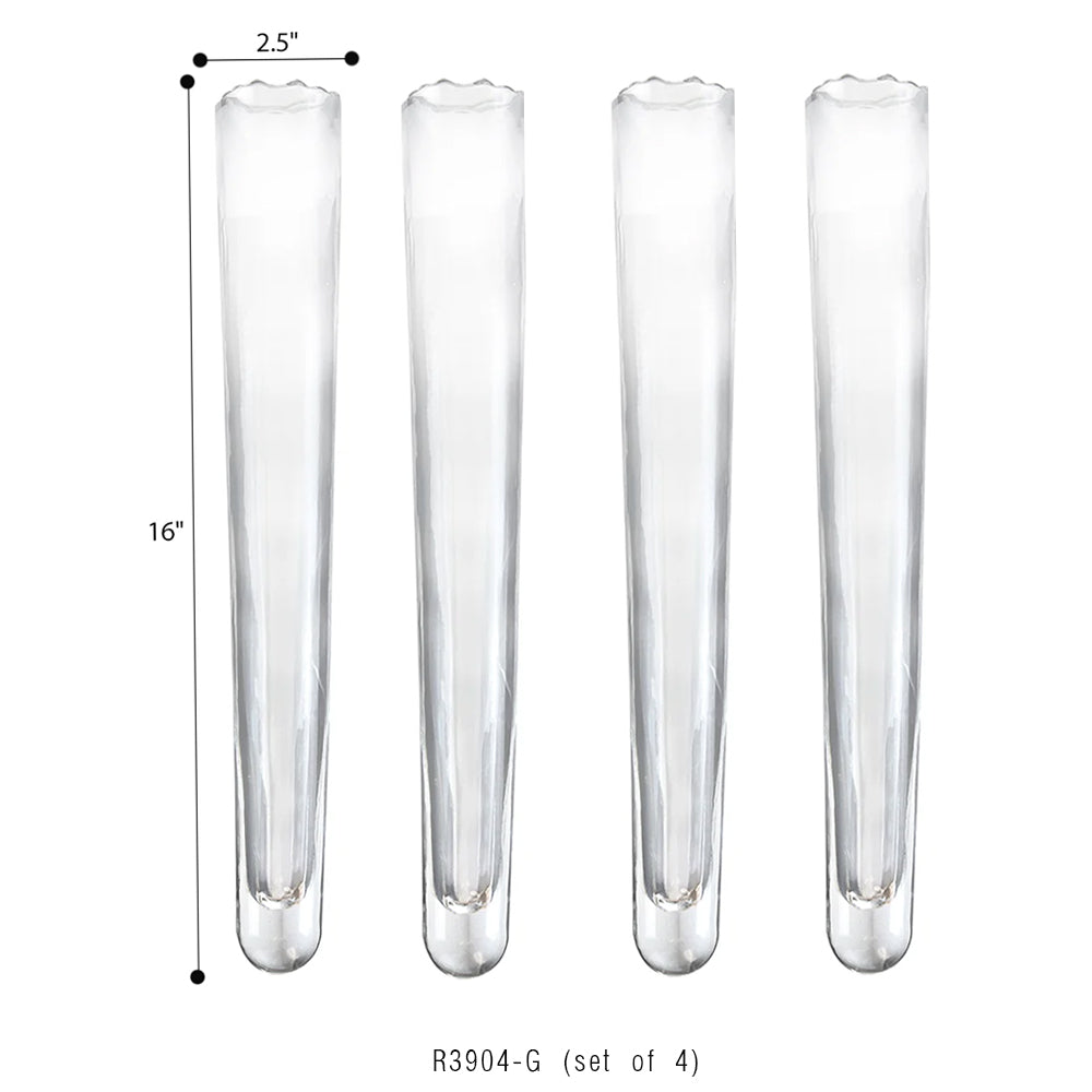 Vase à bourgeon en tube de verre (lot de 4)