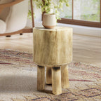 Socle d'appoint en forme de coffre en bois