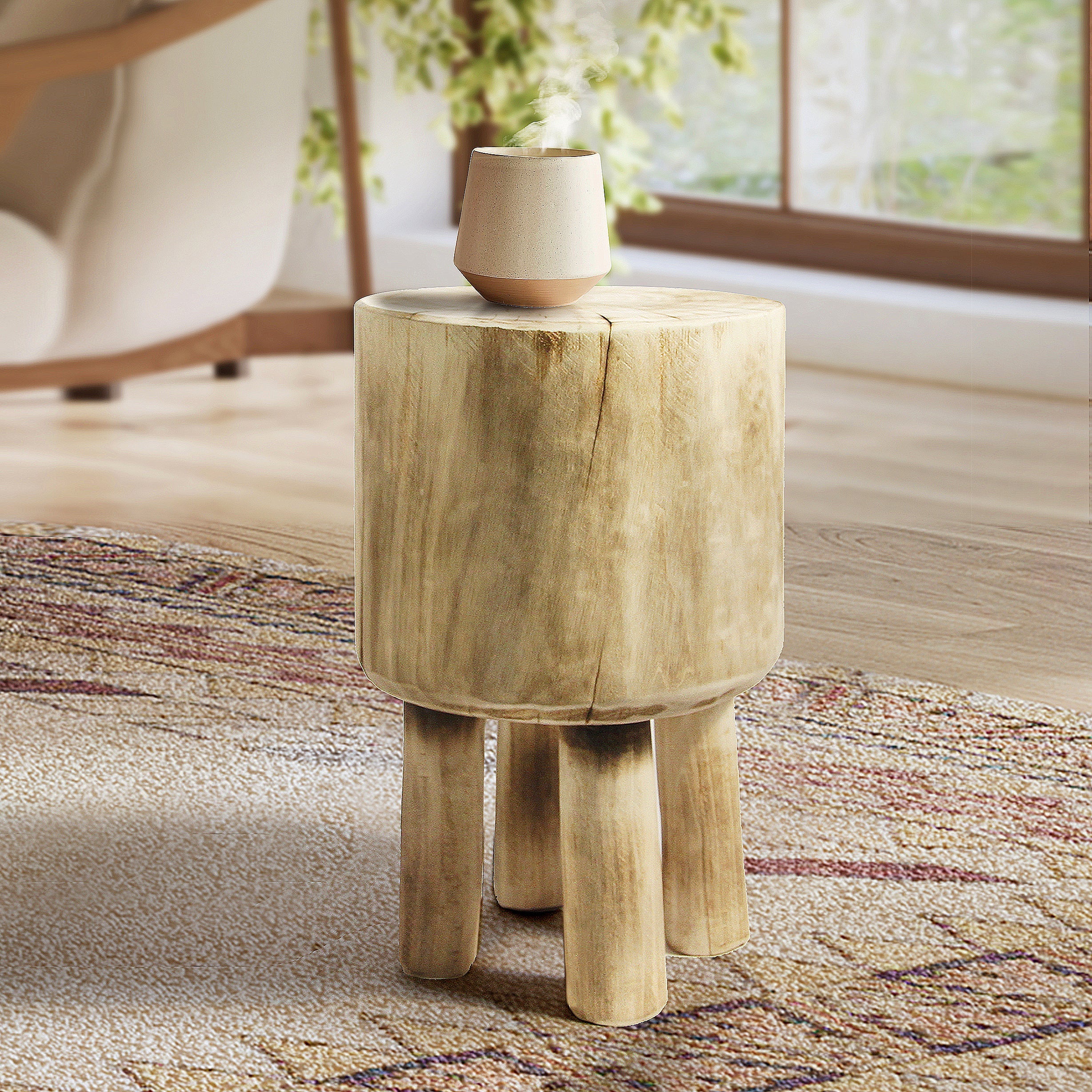 Socle d'appoint en forme de coffre en bois