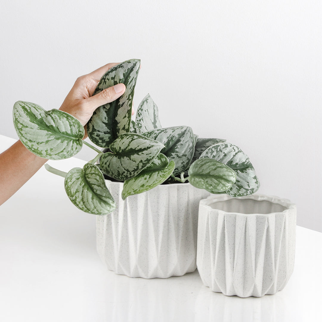 Pot en céramique géométrique