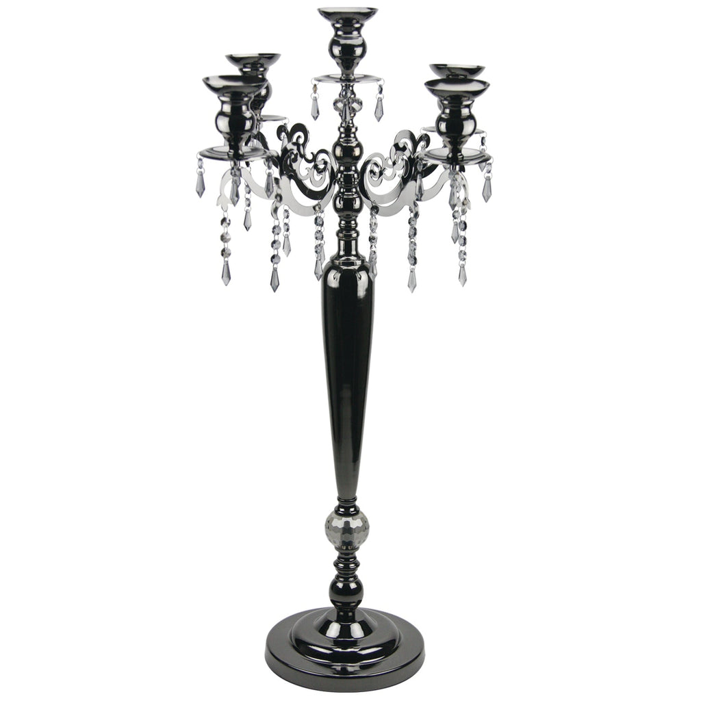 40 Candélabre à 5 bras en cristal noir