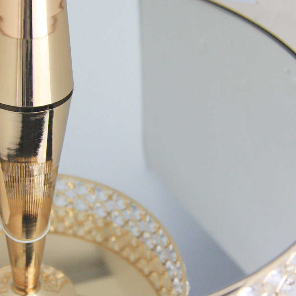 Plateau de service à gâteaux en cristal à double étage