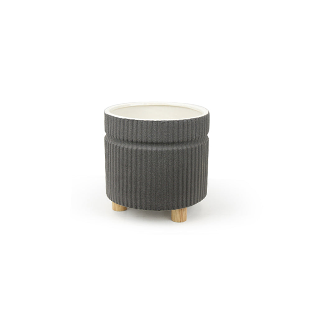 Pot trépied rainuré