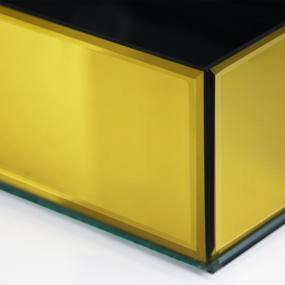 Pot de fleurs rectangulaire en verre miroir