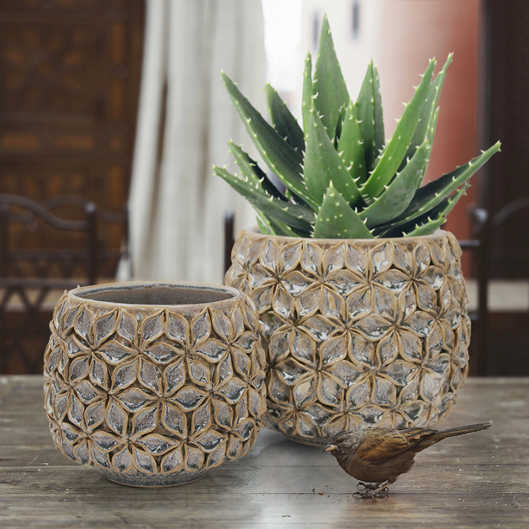 Pot de fleurs en céramique Lotus