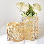 Vase rectangulaire en verre irisé