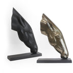 Sculpture de tête de cheval en métal