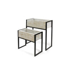 Jardinières en bois recyclé sur support métallique