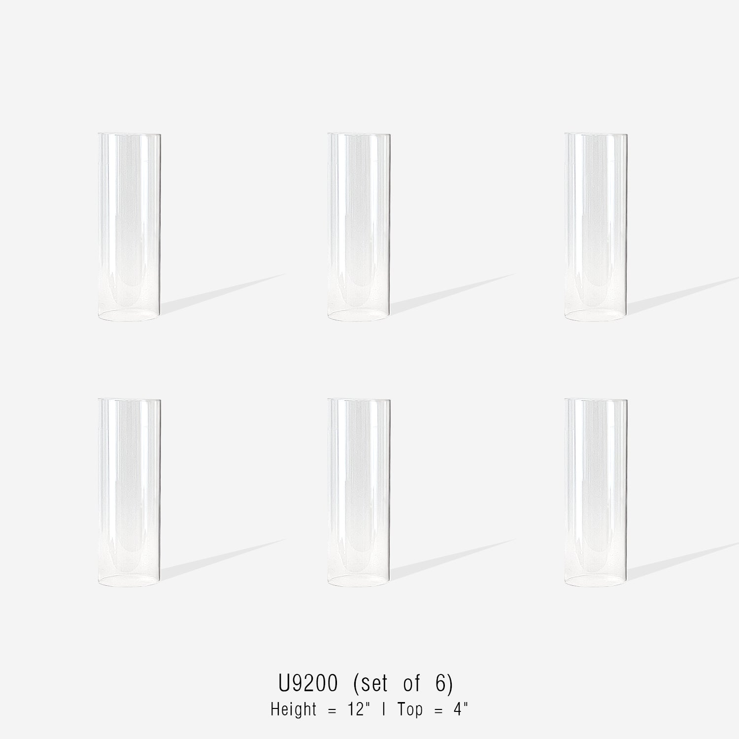 Bougeoirs ouragan en verre en forme de cheminée (lot de 6)