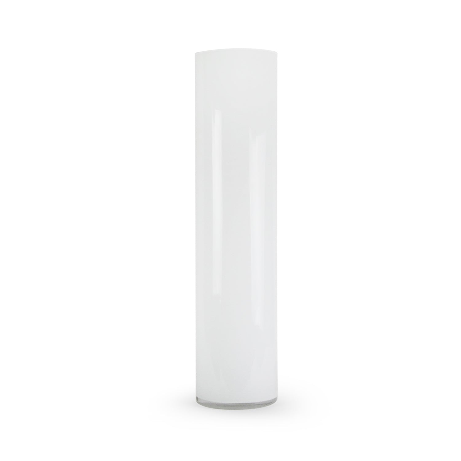 Vase cylindrique en verre blanc multicouche