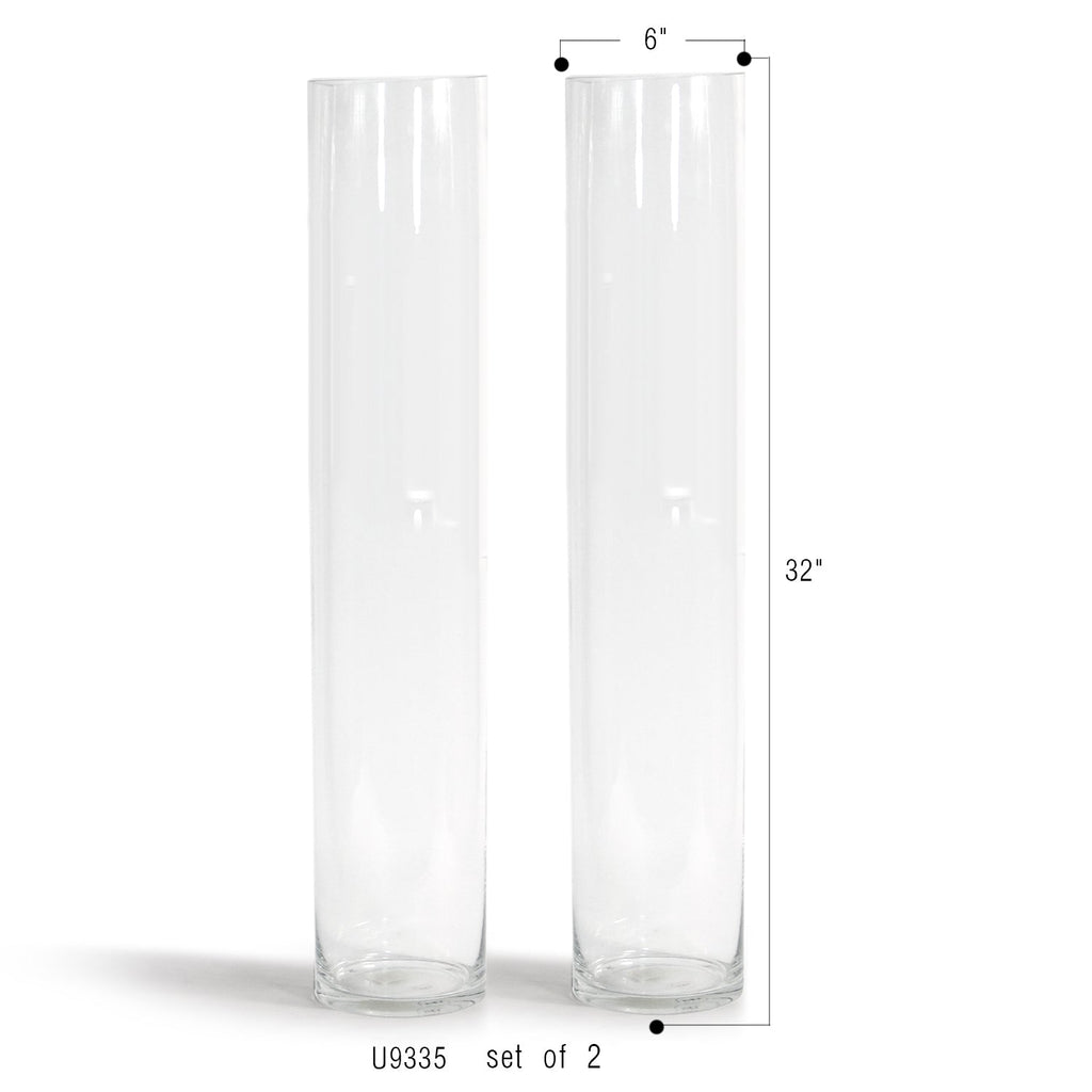 Vase cylindrique en verre (lot de 2)